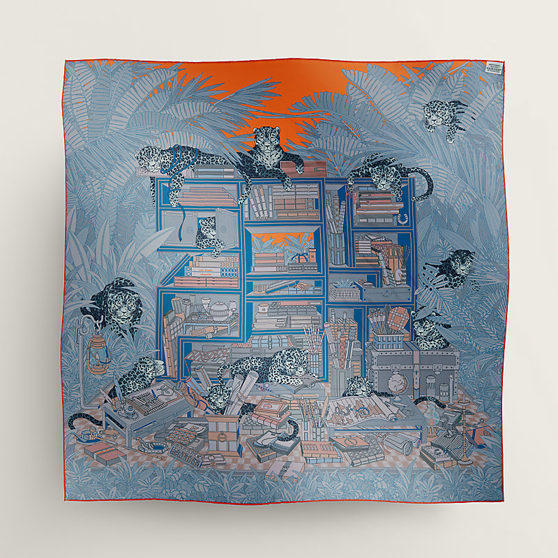 Les Douze Leopards double face scarf 90 | Hermès Canada